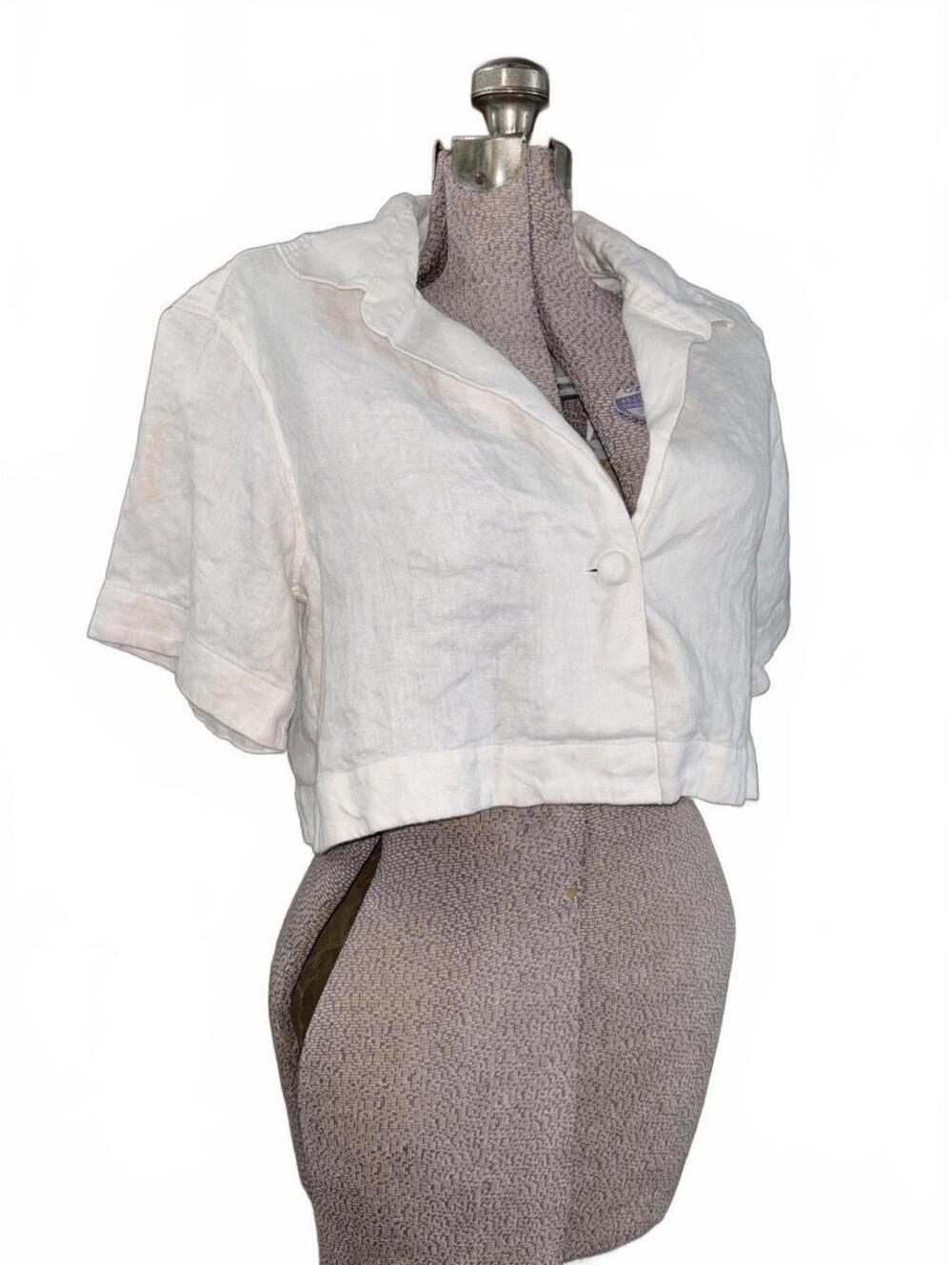 Banana Republic 100% Linen loose fit crop top
